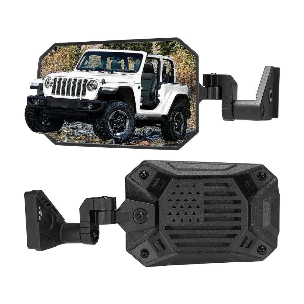 JOYTUTUS Jeep Wrangler Doors Off Mirrors Pair Black A3301-00203-BK New